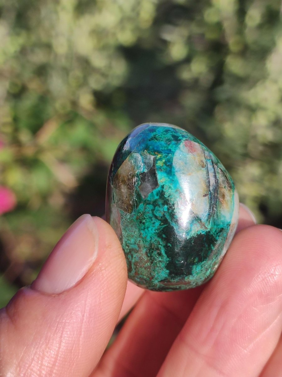 AAA Quantum Quattro Chrysocoll Shattuckit Quarz Azurit blau Natur Heilstein Meditation Ritual Indianer Schamanen Edelstein Mineral Sammler - Art of Nature Berlin