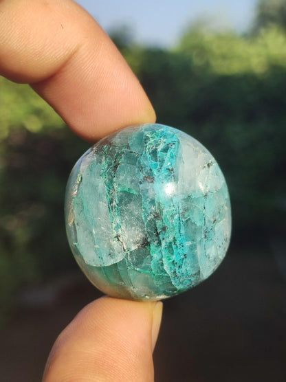 AAA Quantum Quattro Chrysocoll Shattuckit Quarz Azurit blau Natur Heilstein Meditation Ritual Indianer Schamanen Edelstein Mineral Sammler - Art of Nature Berlin