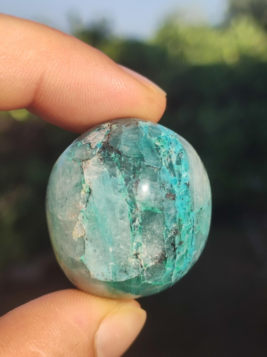 AAA Quantum Quattro Chrysocoll Shattuckit Quarz Azurit blau Natur Heilstein Meditation Ritual Indianer Schamanen Edelstein Mineral Sammler - Art of Nature Berlin