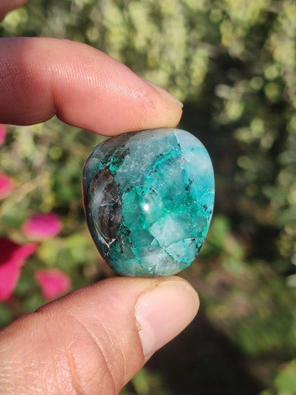 AAA Quantum Quattro Chrysocoll Shattuckit Quarz Azurit blau Natur Heilstein Meditation Ritual Indianer Schamanen Edelstein Mineral Sammler - Art of Nature Berlin