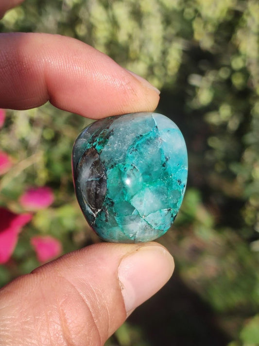 AAA Quantum Quattro Chrysocoll Shattuckit Quarz Azurit blau Natur Heilstein Meditation Ritual Indianer Schamanen Edelstein Mineral Sammler - Art of Nature Berlin