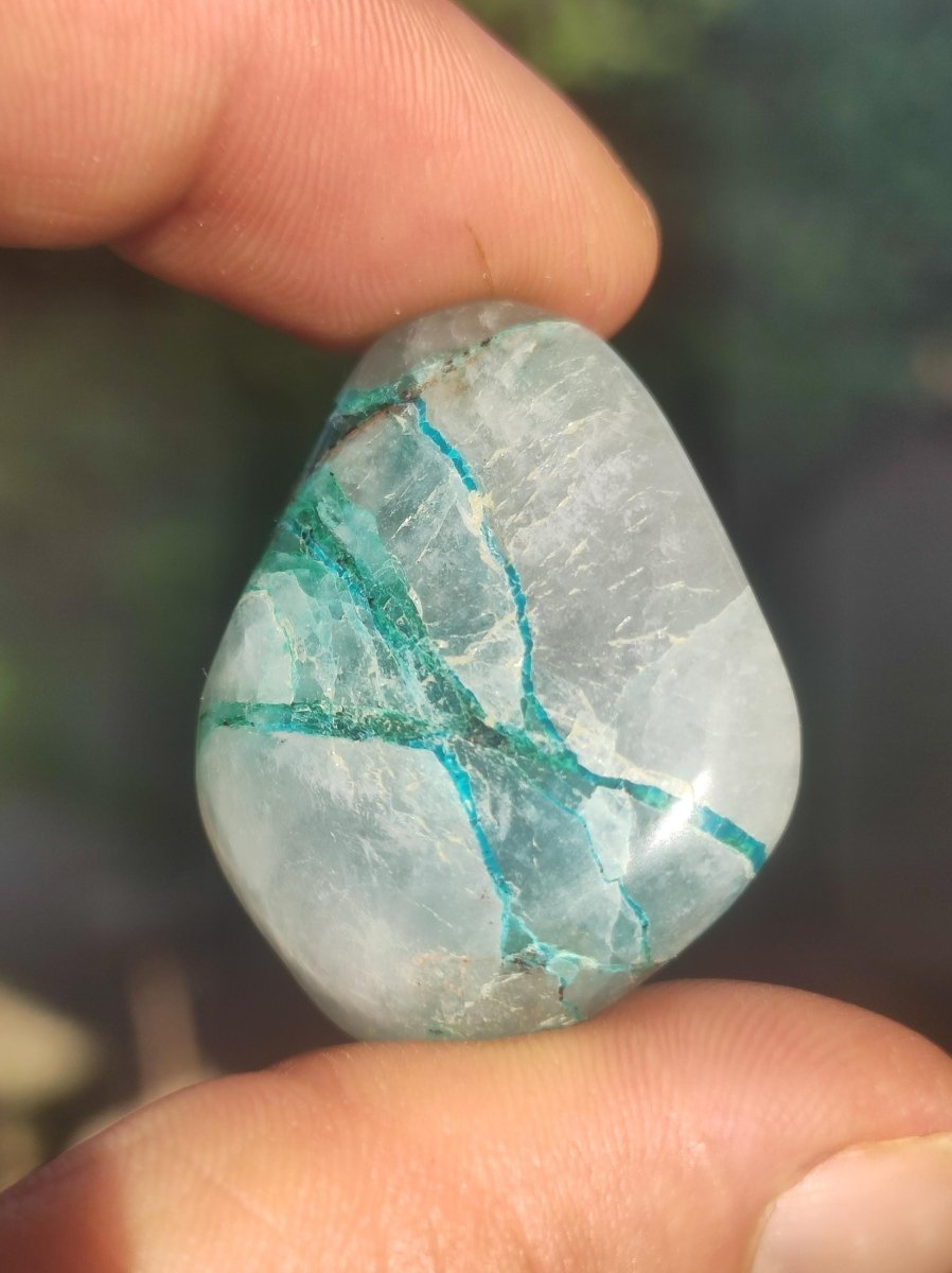 AAA Quantum Quattro Chrysocoll Shattuckit Quarz Azurit blau Natur Heilstein Meditation Ritual Indianer Schamanen Edelstein Mineral Sammler - Art of Nature Berlin