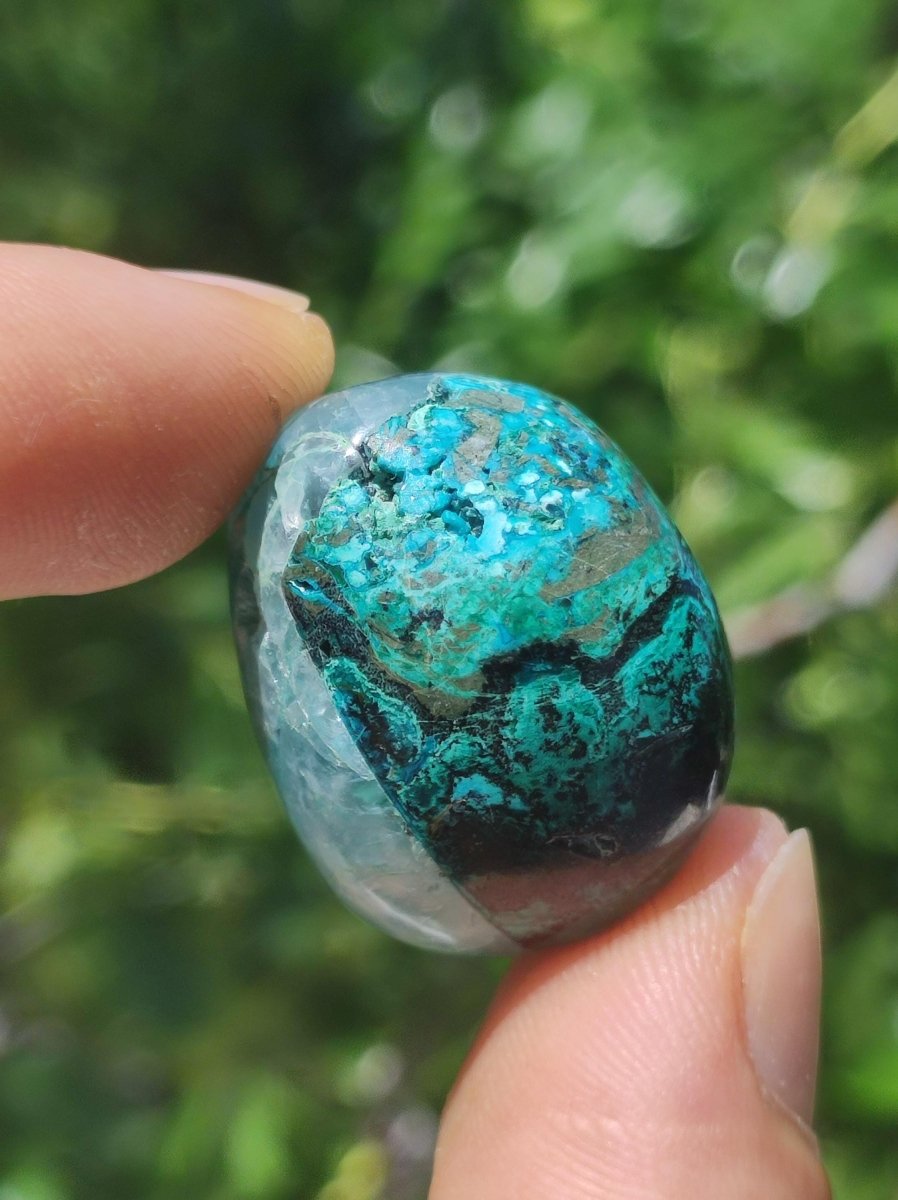 AAA Quantum Quattro Chrysocoll Shattuckit Quarz Azurit blau Natur Heilstein Meditation Ritual Indianer Schamanen Edelstein Mineral Sammler - Art of Nature Berlin