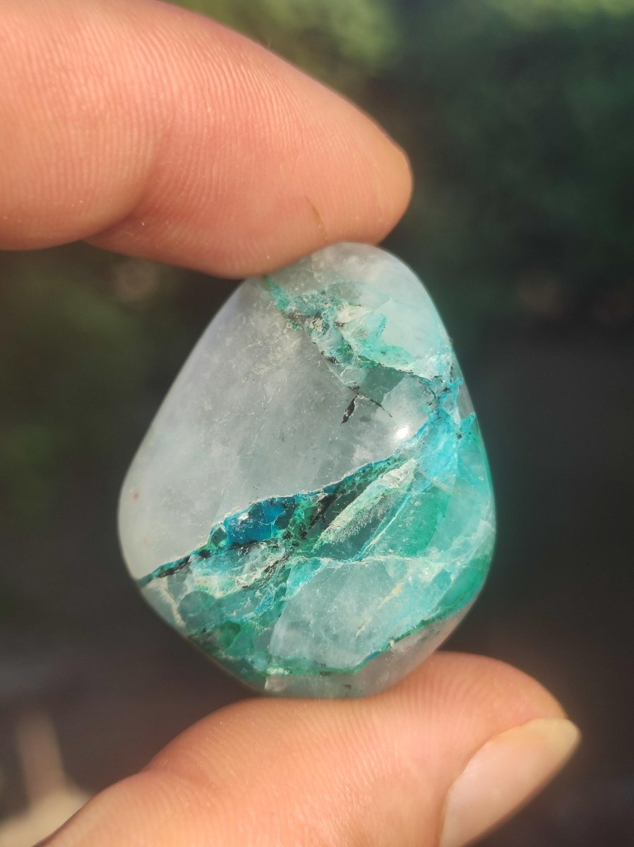 AAA Quantum Quattro Chrysocoll Shattuckit Quarz Azurit blau Natur Heilstein Meditation Ritual Indianer Schamanen Edelstein Mineral Sammler - Art of Nature Berlin