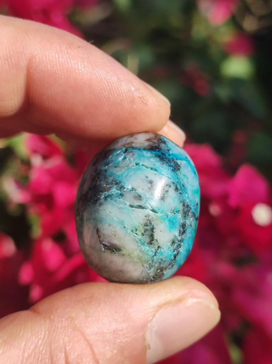 AAA Quantum Quattro Chrysocoll Shattuckit Quarz Azurit blau Natur Heilstein Meditation Ritual Indianer Schamanen Edelstein Mineral Sammler - Art of Nature Berlin