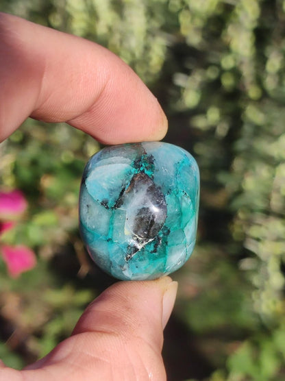 AAA Quantum Quattro Chrysocoll Shattuckit Quarz Azurit blau Natur Heilstein Meditation Ritual Indianer Schamanen Edelstein Mineral Sammler - Art of Nature Berlin