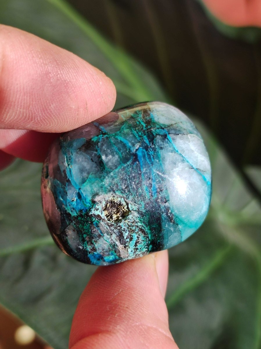 AAA Quantum Quattro Chrysocoll Shattuckit Quarz Azurit blau Natur Heilstein Meditation Ritual Indianer Schamanen Edelstein Mineral Sammler - Art of Nature Berlin