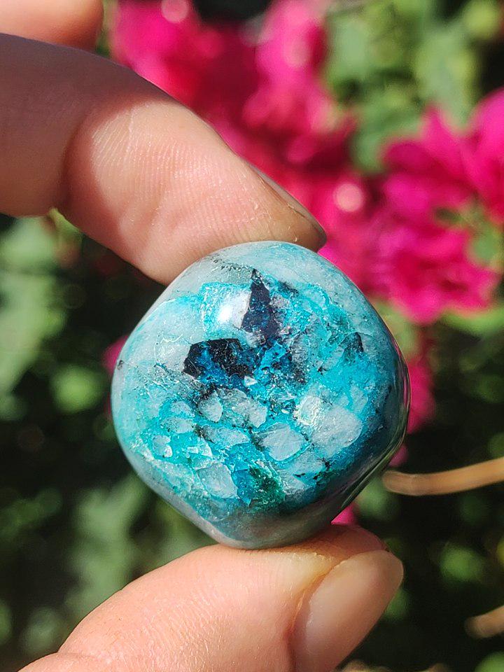 AAA Quantum Quattro Chrysocoll Shattuckit Quarz Azurit blau Natur Heilstein Meditation Ritual Indianer Schamanen Edelstein Mineral Sammler - Art of Nature Berlin