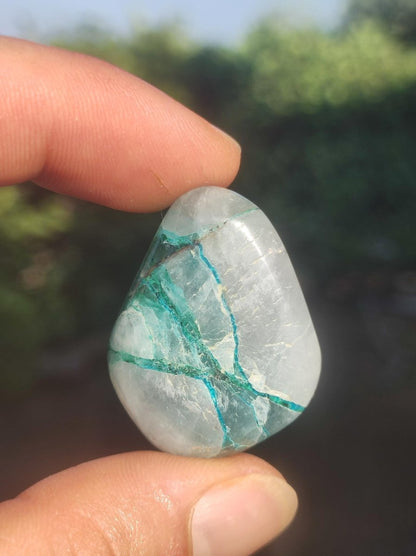 AAA Quantum Quattro Chrysocoll Shattuckit Quarz Azurit blau Natur Heilstein Meditation Ritual Indianer Schamanen Edelstein Mineral Sammler - Art of Nature Berlin