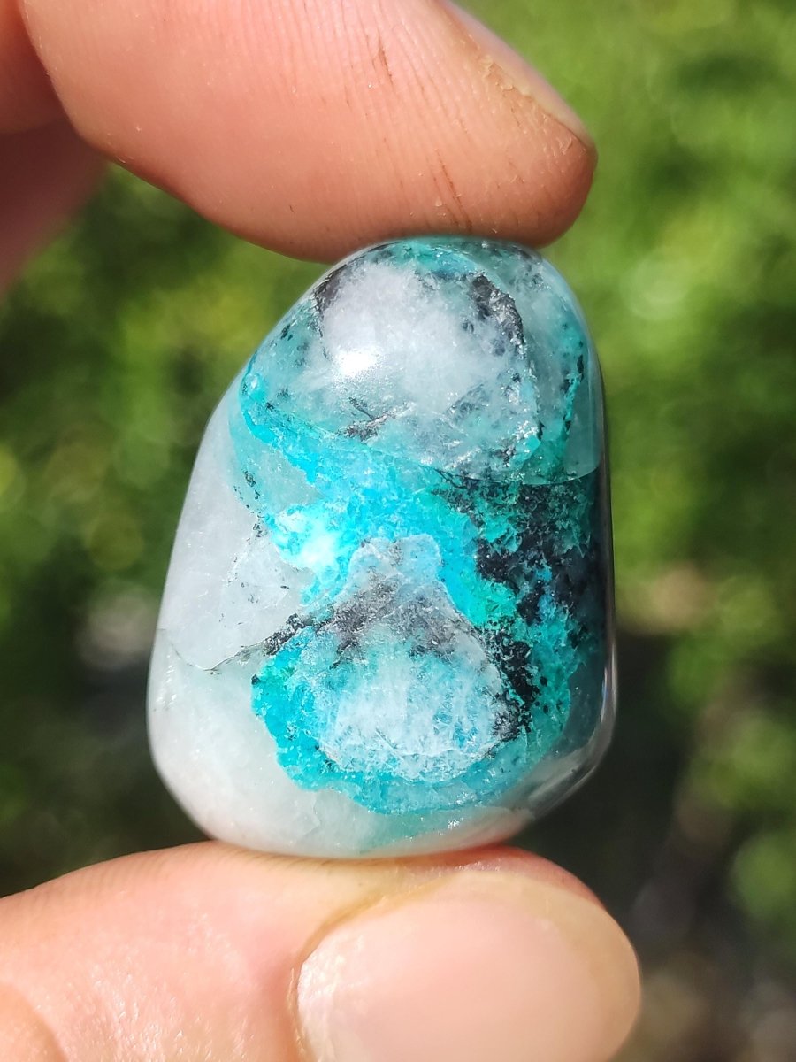 AAA Quantum Quattro Chrysocoll Shattuckit Quarz Azurit blau Natur Heilstein Meditation Ritual Indianer Schamanen Edelstein Mineral Sammler - Art of Nature Berlin