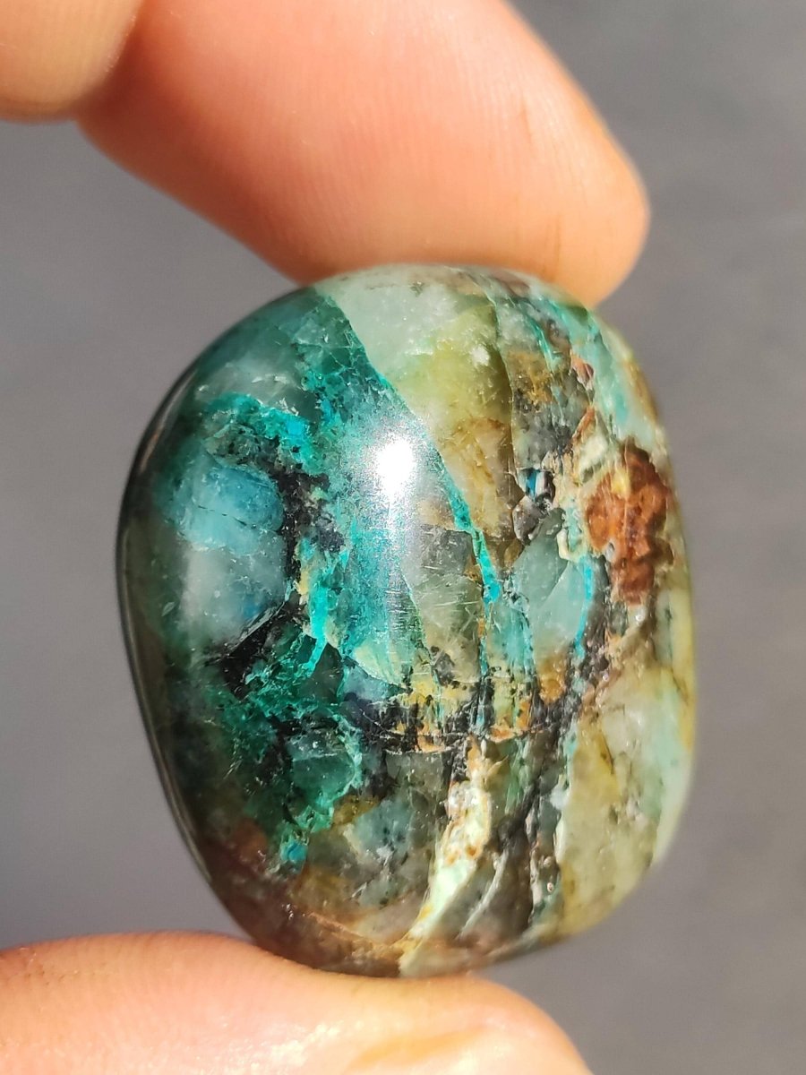 AAA Quantum Quattro Chrysocoll Shattuckit Quarz Azurit blau Natur Heilstein Meditation Ritual Indianer Schamanen Edelstein Mineral Sammler - Art of Nature Berlin