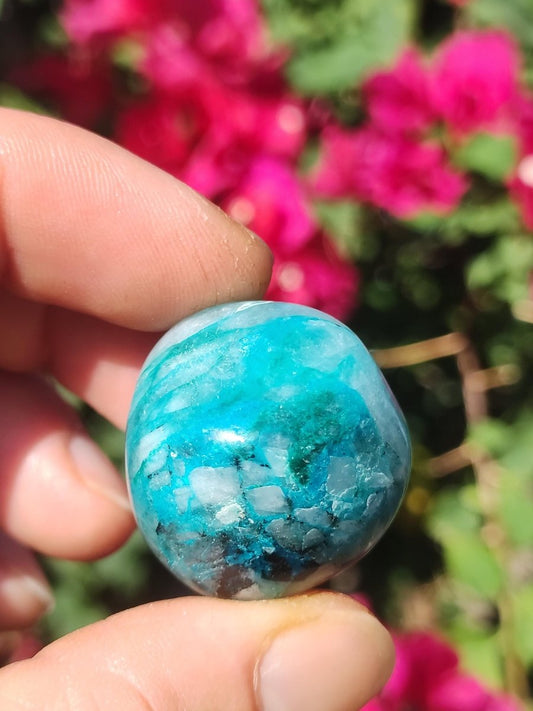 AAA Quantum Quattro Chrysocoll Shattuckit Quarz Azurit blau Natur Heilstein Meditation Ritual Indianer Schamanen Edelstein Mineral Sammler - Art of Nature Berlin