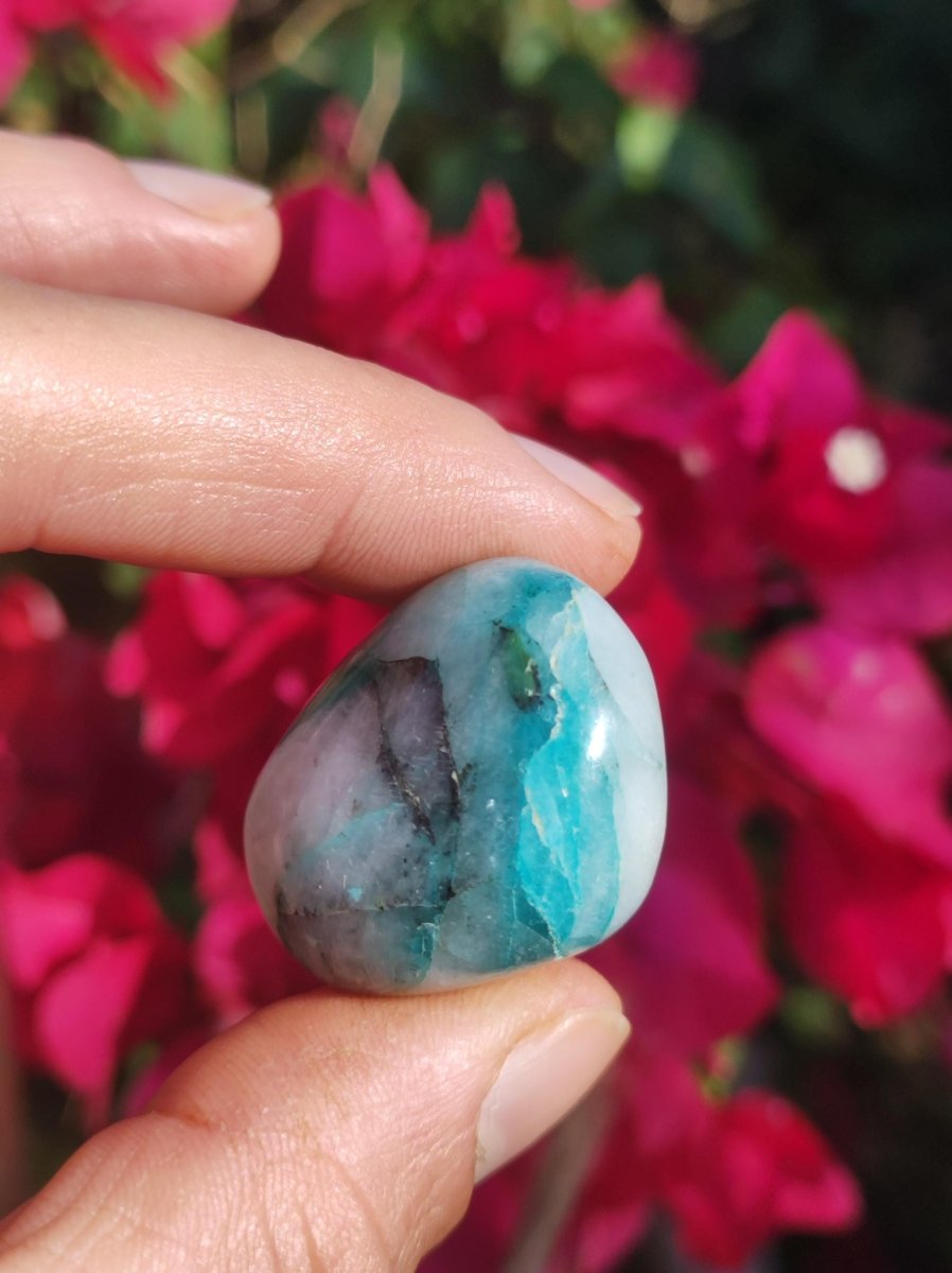 AAA Quantum Quattro Chrysocoll Shattuckit Quarz Azurit blau Natur Heilstein Meditation Ritual Indianer Schamanen Edelstein Mineral Sammler - Art of Nature Berlin