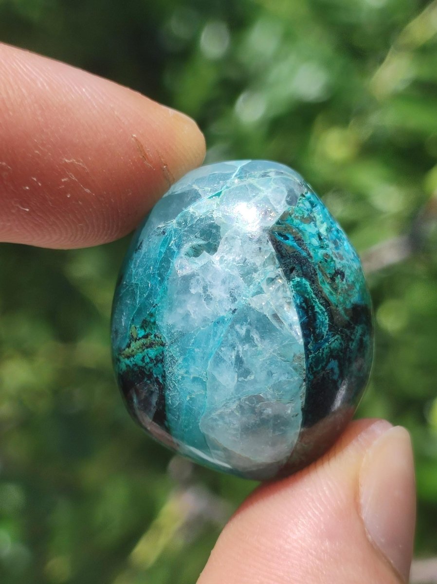 AAA Quantum Quattro Chrysocoll Shattuckit Quarz Azurit blau Natur Heilstein Meditation Ritual Indianer Schamanen Edelstein Mineral Sammler - Art of Nature Berlin