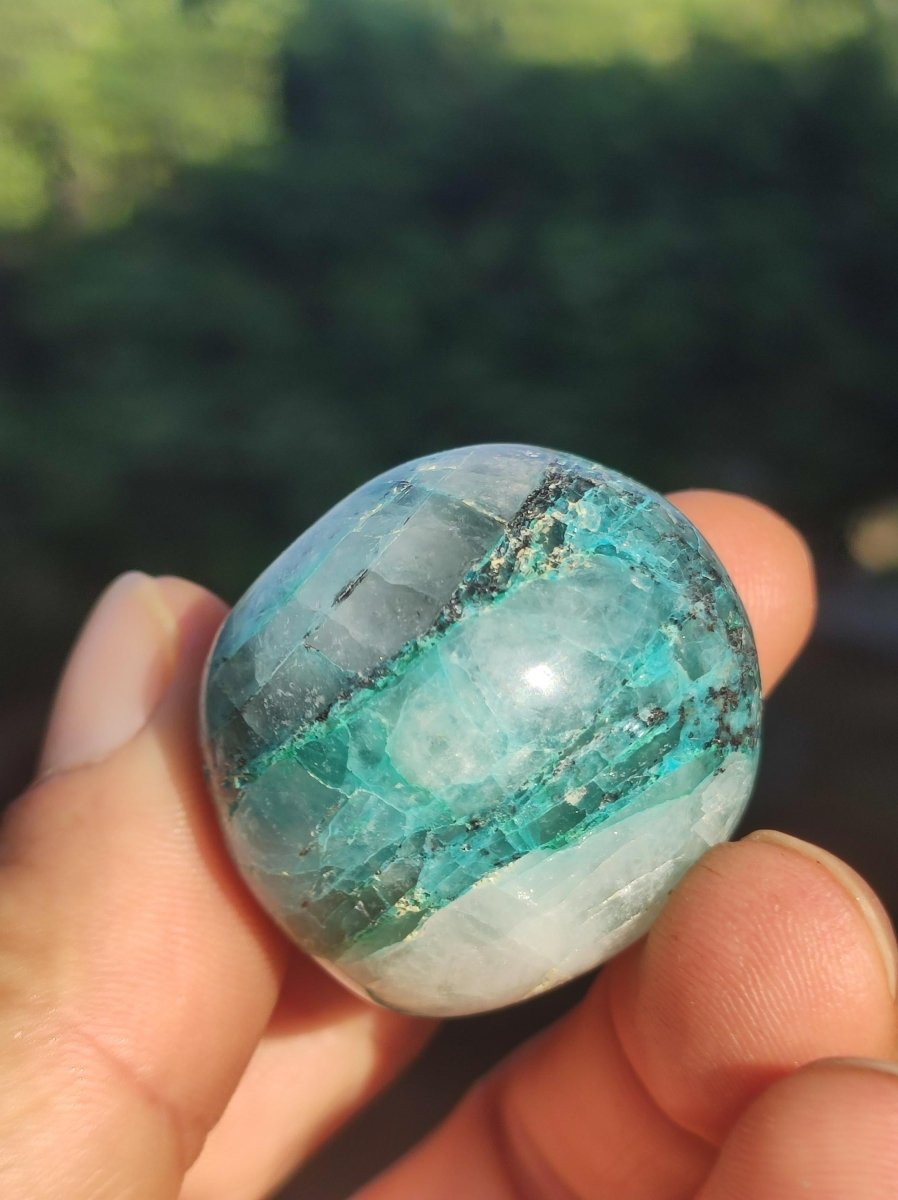 AAA Quantum Quattro Chrysocoll Shattuckit Quarz Azurit blau Natur Heilstein Meditation Ritual Indianer Schamanen Edelstein Mineral Sammler - Art of Nature Berlin