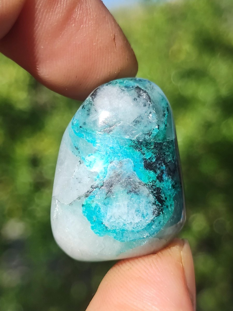 AAA Quantum Quattro Chrysocoll Shattuckit Quarz Azurit blau Natur Heilstein Meditation Ritual Indianer Schamanen Edelstein Mineral Sammler - Art of Nature Berlin