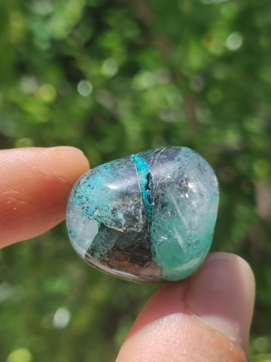 AAA Quantum Quattro Chrysocoll Shattuckit Quarz Azurit blau Natur Heilstein Meditation Ritual Indianer Schamanen Edelstein Mineral Sammler - Art of Nature Berlin