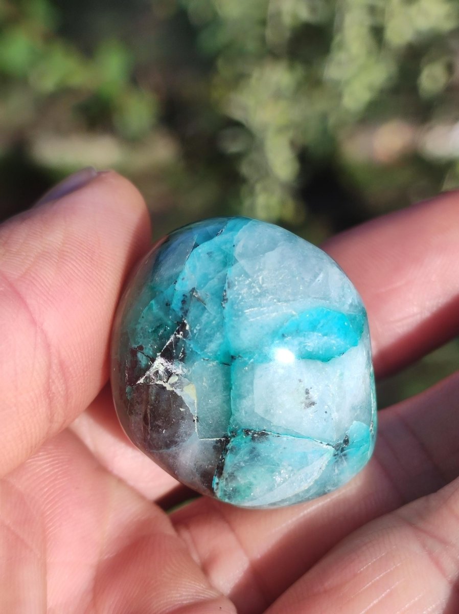 AAA Quantum Quattro Chrysocoll Shattuckit Quarz Azurit blau Natur Heilstein Meditation Ritual Indianer Schamanen Edelstein Mineral Sammler - Art of Nature Berlin