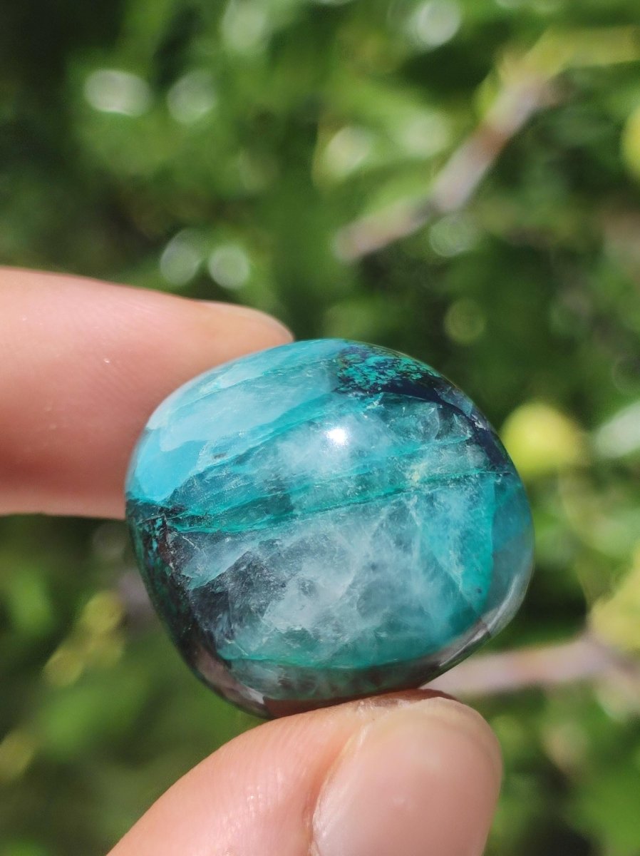 AAA Quantum Quattro Chrysocoll Shattuckit Quarz Azurit blau Natur Heilstein Meditation Ritual Indianer Schamanen Edelstein Mineral Sammler - Art of Nature Berlin