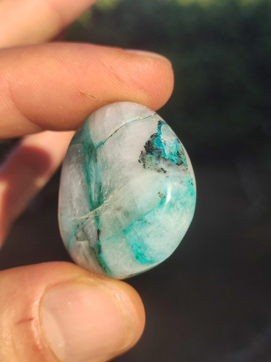 AAA Quantum Quattro Chrysocoll Shattuckit Quarz Azurit blau Natur Heilstein Meditation Ritual Indianer Schamanen Edelstein Mineral Sammler - Art of Nature Berlin