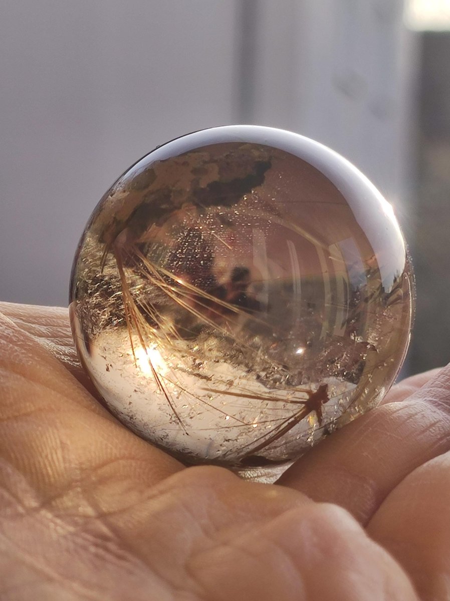 AAA Rutilquarz ~ Magische Edelstein Kugel Deko Sphere Klar Meditation Natur Heilstein Wohnen Sammler Rarität Hochwertig Art of Nature - Art of Nature Berlin