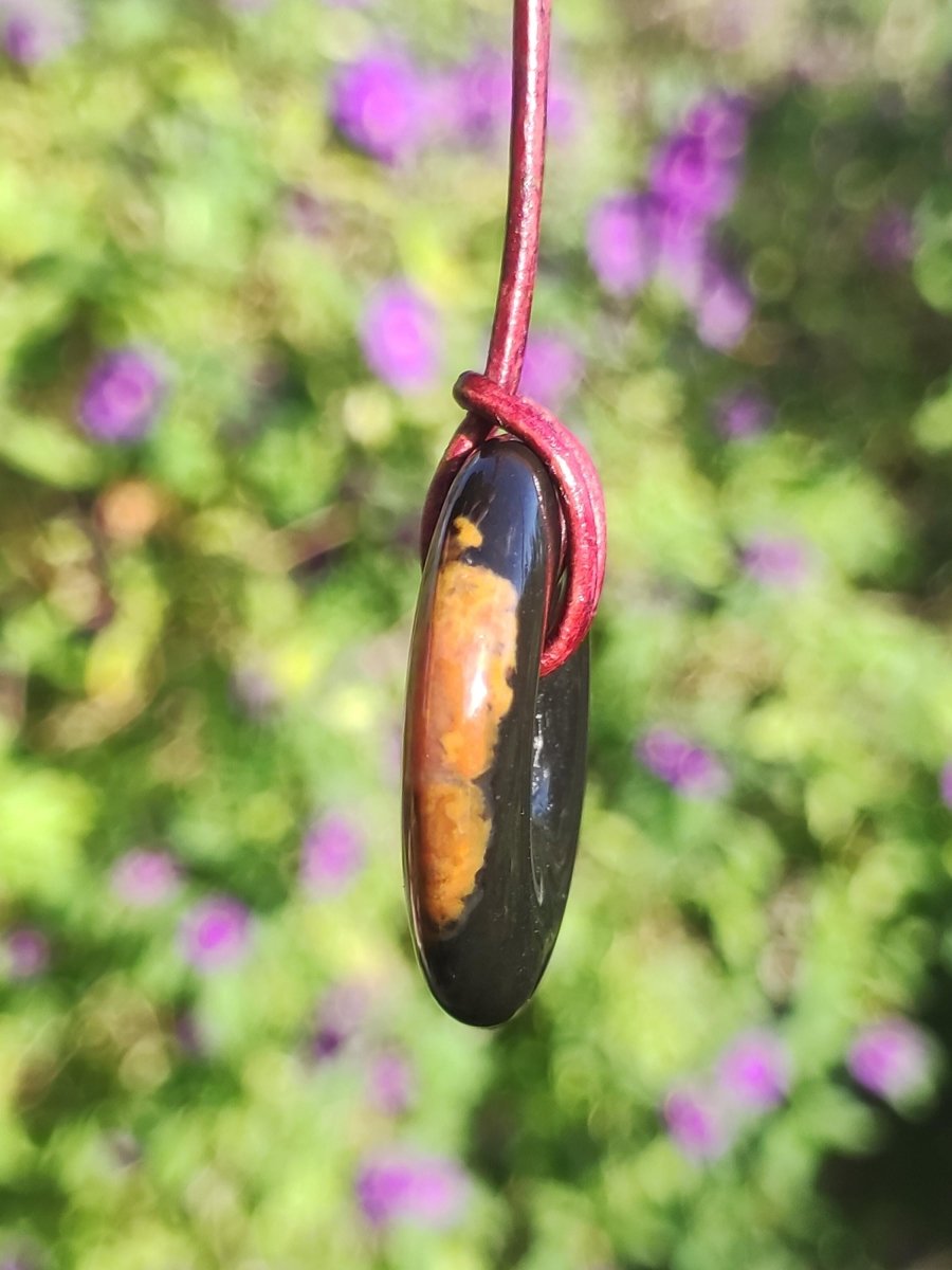 Achat black schwarz 30mm - Edelstein Donut Kette Mann Frau Vater Mutter Tochter Freund Heilstein Glück Schmuck Hippie Natur Rarität Geschenk - Art of Nature Berlin