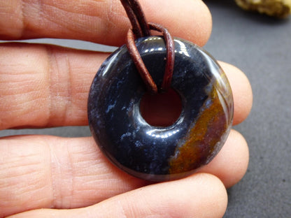 Achat black schwarz 30mm - Edelstein Donut Kette Mann Frau Vater Mutter Tochter Freund Heilstein Glück Schmuck Hippie Natur Rarität Geschenk - Art of Nature Berlin