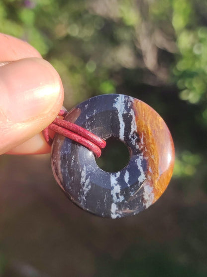 Achat black schwarz 30mm - Edelstein Donut Kette Mann Frau Vater Mutter Tochter Freund Heilstein Glück Schmuck Hippie Natur Rarität Geschenk - Art of Nature Berlin