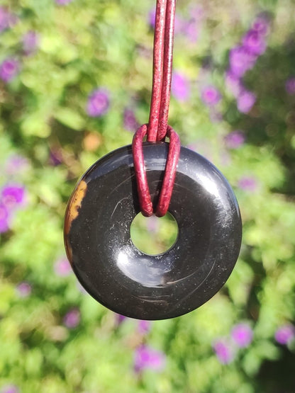 Achat black schwarz 30mm - Edelstein Donut Kette Mann Frau Vater Mutter Tochter Freund Heilstein Glück Schmuck Hippie Natur Rarität Geschenk - Art of Nature Berlin
