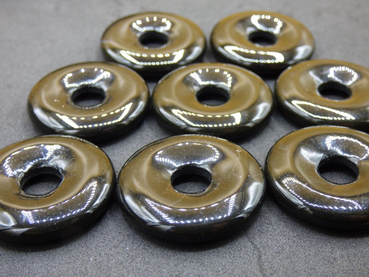 Achat black schwarz 30mm - Edelstein Donut Kette Mann Frau Vater Mutter Tochter Freund Heilstein Glück Schmuck Hippie Natur Rarität Geschenk - Art of Nature Berlin