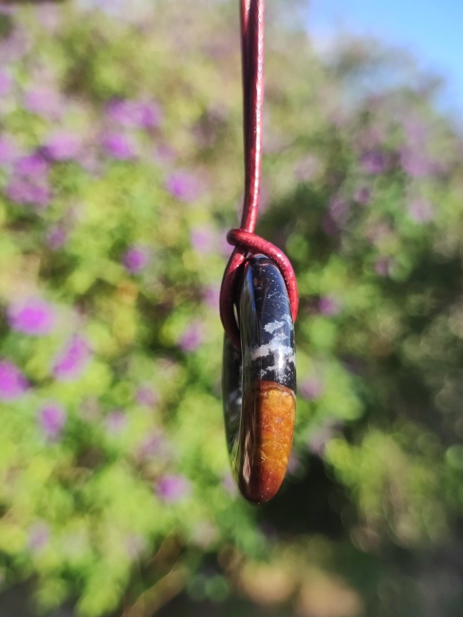 Achat black schwarz 30mm - Edelstein Donut Kette Mann Frau Vater Mutter Tochter Freund Heilstein Glück Schmuck Hippie Natur Rarität Geschenk - Art of Nature Berlin