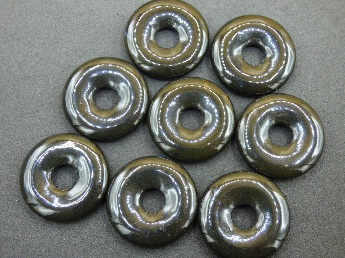 Achat black schwarz 30mm - Edelstein Donut Kette Mann Frau Vater Mutter Tochter Freund Heilstein Glück Schmuck Hippie Natur Rarität Geschenk - Art of Nature Berlin