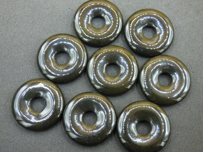 Achat black schwarz 30mm - Edelstein Donut Kette Mann Frau Vater Mutter Tochter Freund Heilstein Glück Schmuck Hippie Natur Rarität Geschenk - Art of Nature Berlin