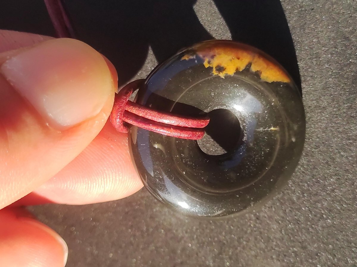 Achat black schwarz 30mm - Edelstein Donut Kette Mann Frau Vater Mutter Tochter Freund Heilstein Glück Schmuck Hippie Natur Rarität Geschenk - Art of Nature Berlin