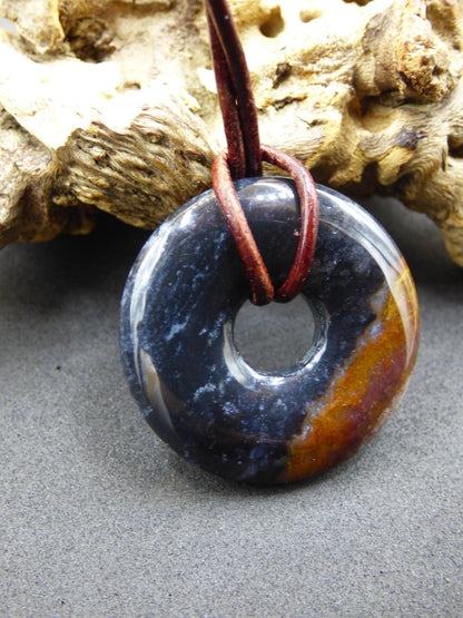 Achat black schwarz 30mm - Edelstein Donut Kette Mann Frau Vater Mutter Tochter Freund Heilstein Glück Schmuck Hippie Natur Rarität Geschenk - Art of Nature Berlin