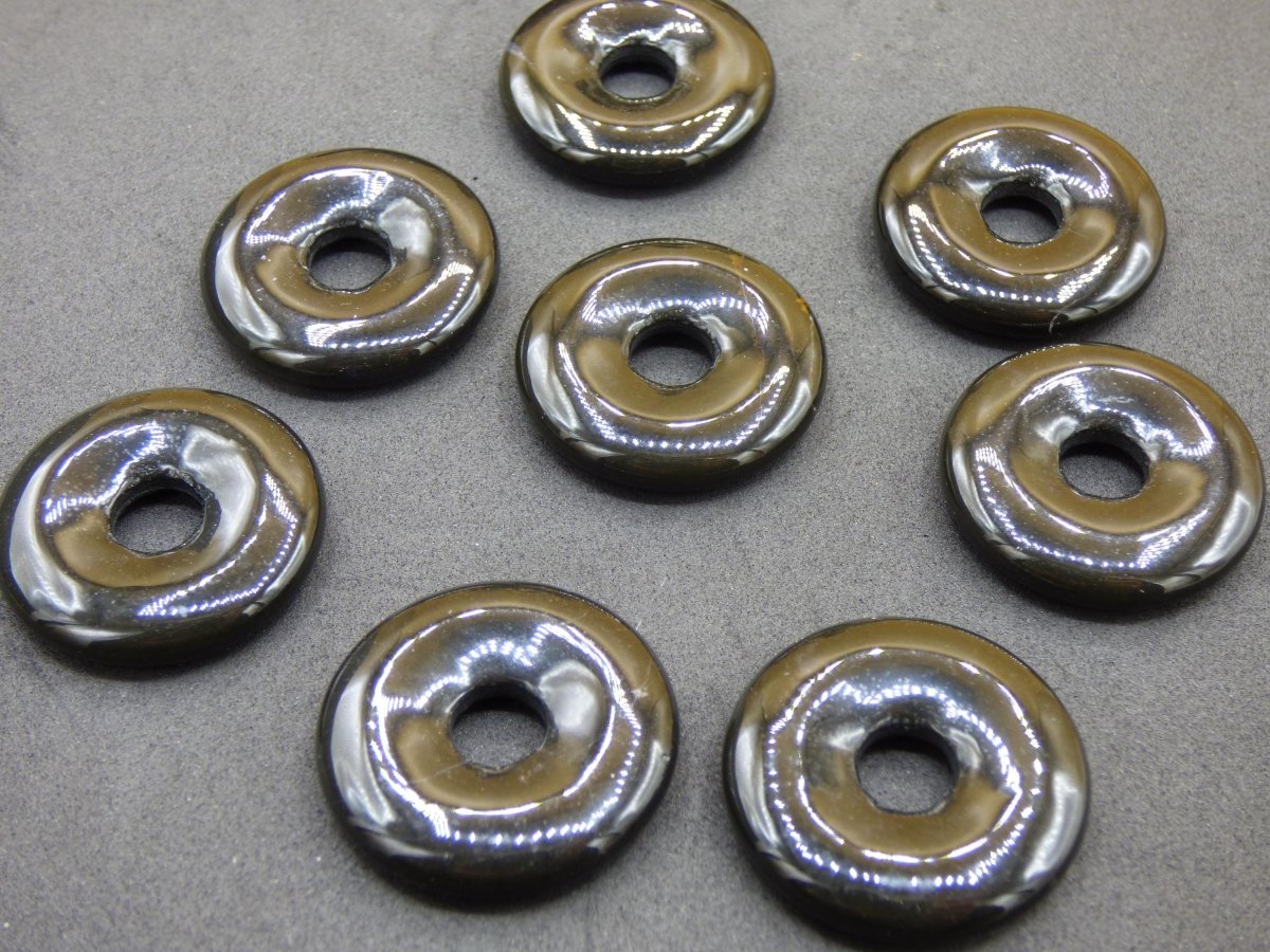 Achat black schwarz 30mm - Edelstein Donut Kette Mann Frau Vater Mutter Tochter Freund Heilstein Glück Schmuck Hippie Natur Rarität Geschenk - Art of Nature Berlin