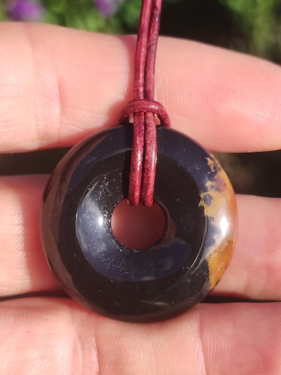 Achat black schwarz 30mm - Edelstein Donut Kette Mann Frau Vater Mutter Tochter Freund Heilstein Glück Schmuck Hippie Natur Rarität Geschenk - Art of Nature Berlin