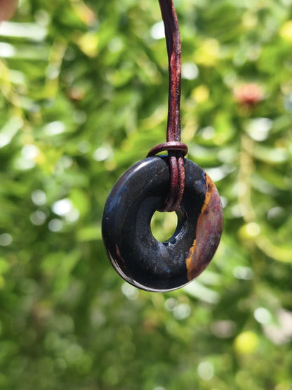 Achat black schwarz 30mm - Edelstein Donut Kette Mann Frau Vater Mutter Tochter Freund Heilstein Glück Schmuck Hippie Natur Rarität Geschenk - Art of Nature Berlin