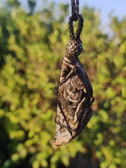 Achat Druzy Geode - Makramee Edelstein Kette Boho Ethno Vintage Natur Heilstein Energie Gechenk Er Sie Mann Frau Freundin Handarbeit Berlin - Art of Nature Berlin