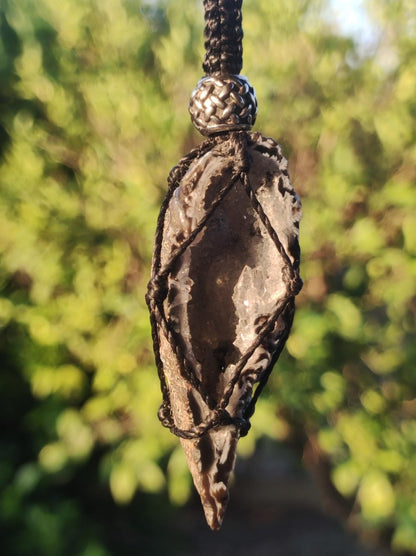 Achat Druzy Geode - Makramee Edelstein Kette Boho Ethno Vintage Natur Heilstein Energie Gechenk Er Sie Mann Frau Freundin Handarbeit Berlin - Art of Nature Berlin