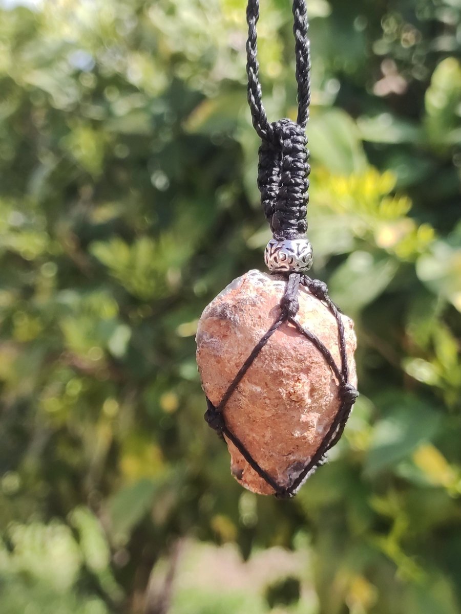 Achat Druzy Geode - Makramee Edelstein Kette Boho Ethno Vintage Natur Heilstein Energie Gechenk Er Sie Mann Frau Freundin Handarbeit Berlin - Art of Nature Berlin