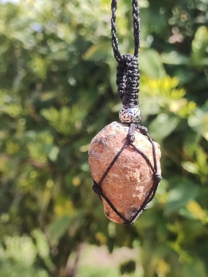 Achat Druzy Geode - Makramee Edelstein Kette Boho Ethno Vintage Natur Heilstein Energie Gechenk Er Sie Mann Frau Freundin Handarbeit Berlin - Art of Nature Berlin