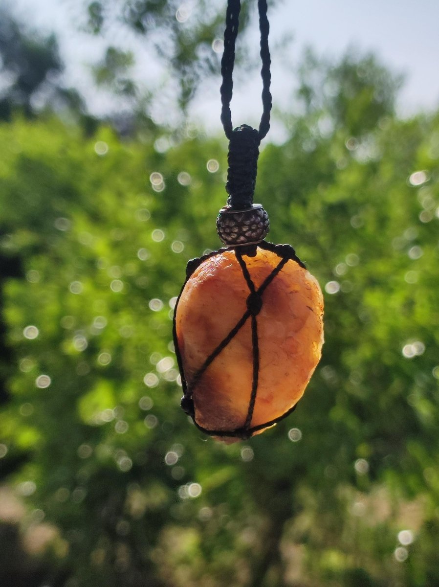 Achat Druzy Geode - Makramee Edelstein Kette Boho Ethno Vintage Natur Heilstein Energie Gechenk Er Sie Mann Frau Freundin Handarbeit Berlin - Art of Nature Berlin