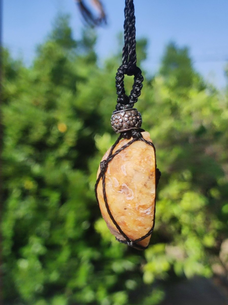 Achat Druzy Geode - Makramee Edelstein Kette Boho Ethno Vintage Natur Heilstein Energie Gechenk Er Sie Mann Frau Freundin Handarbeit Berlin - Art of Nature Berlin