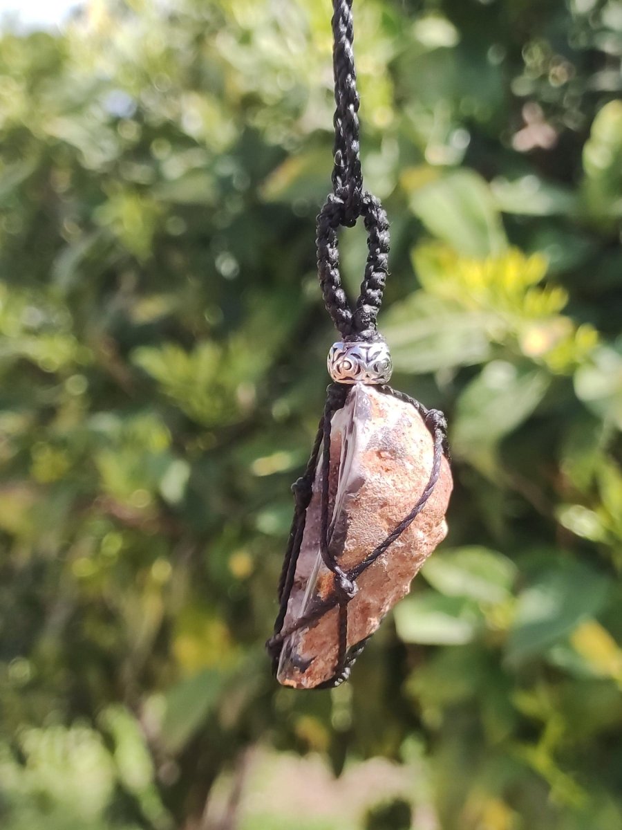 Achat Druzy Geode - Makramee Edelstein Kette Boho Ethno Vintage Natur Heilstein Energie Gechenk Er Sie Mann Frau Freundin Handarbeit Berlin - Art of Nature Berlin