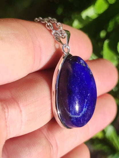 Afghanit AAA ~ 925 Silber Edelstein Kette Heilstein Natur Blau Rarität Edel Mann Frau Geschenk Er Sie Freundin Energie Kraft Ruhe Glück - Art of Nature Berlin