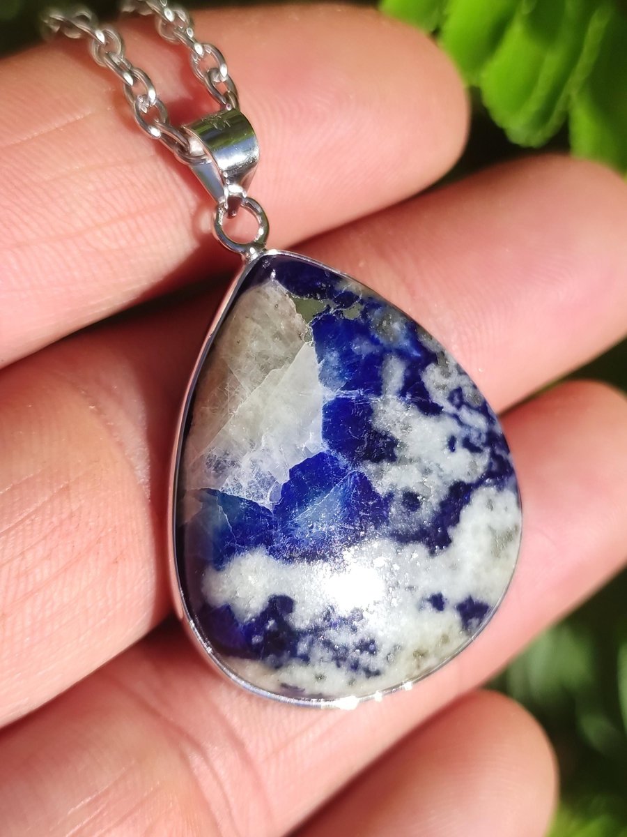 Afghanit AAA ~ 925 Silber Edelstein Kette Heilstein Natur Blau Rarität Edel Mann Frau Geschenk Er Sie Freundin Energie Kraft Ruhe Glück - Art of Nature Berlin