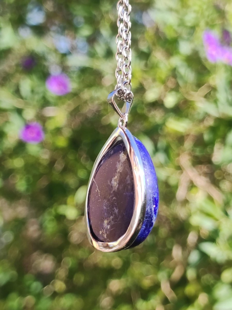 Afghanit AAA ~ 925 Silber Edelstein Kette Heilstein Natur Blau Rarität Edel Mann Frau Geschenk Er Sie Freundin Energie Kraft Ruhe Glück - Art of Nature Berlin