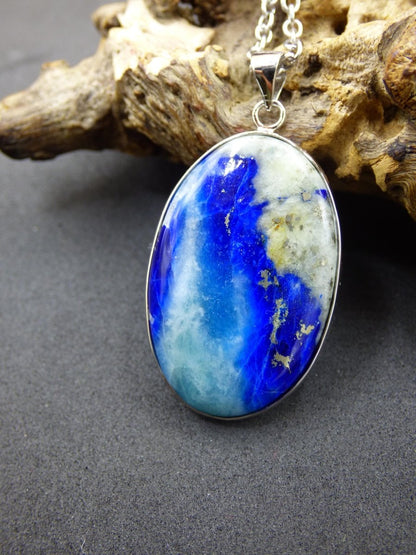 Afghanit AAA ~ 925 Silber Edelstein Kette Heilstein Natur Blau Rarität Edel Mann Frau Geschenk Er Sie Freundin Energie Kraft Ruhe Glück - Art of Nature Berlin