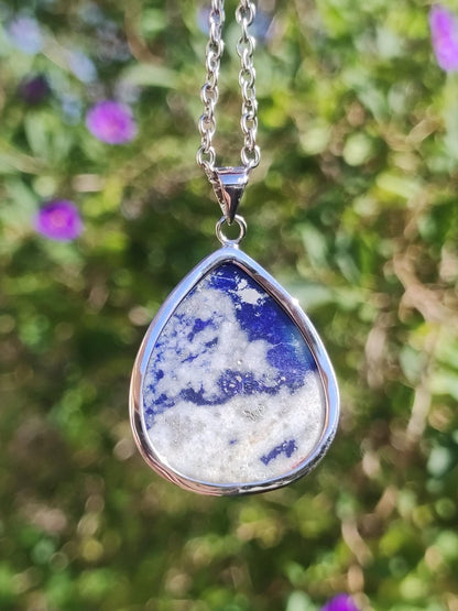 Afghanit AAA ~ 925 Silber Edelstein Kette Heilstein Natur Blau Rarität Edel Mann Frau Geschenk Er Sie Freundin Energie Kraft Ruhe Glück - Art of Nature Berlin